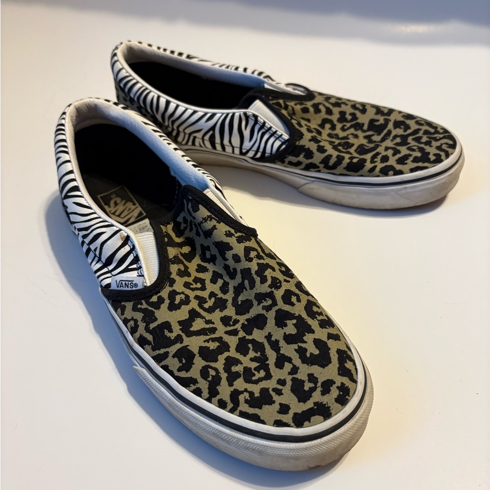 Vans Slip Ons Cheetah/Zebra